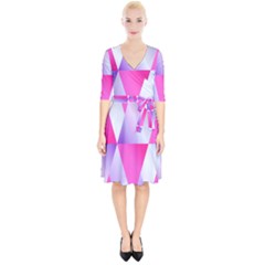 Gradient Geometric Shiny Light Wrap Up Cocktail Dress