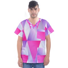 Gradient Geometric Shiny Light Men s V-neck Scrub Top