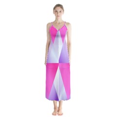 Gradient Geometric Shiny Light Button Up Chiffon Maxi Dress by BangZart