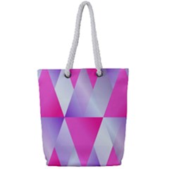 Gradient Geometric Shiny Light Full Print Rope Handle Tote (small)