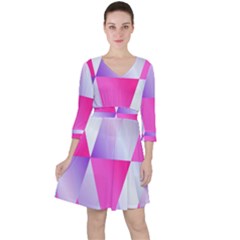 Gradient Geometric Shiny Light Ruffle Dress