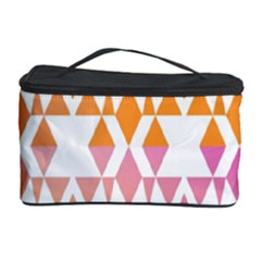 Geometric Abstract Orange Purple Cosmetic Storage Case by BangZart