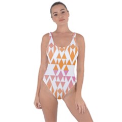 Geometric Abstract Orange Purple Bring Sexy Back Swimsuit