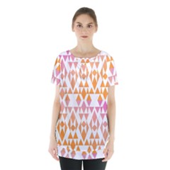 Geometric Abstract Orange Purple Skirt Hem Sports Top