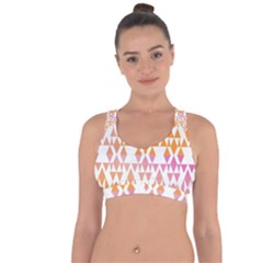 Geometric Abstract Orange Purple Cross String Back Sports Bra by BangZart