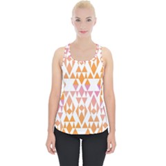 Geometric Abstract Orange Purple Piece Up Tank Top