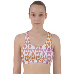 Geometric Abstract Orange Purple Back Weave Sports Bra by BangZart