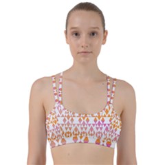 Geometric Abstract Orange Purple Line Them Up Sports Bra