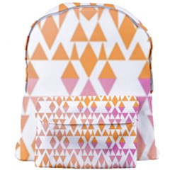 Geometric Abstract Orange Purple Giant Full Print Backpack by BangZart