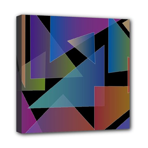 Triangle Gradient Abstract Geometry Mini Canvas 8  X 8  by BangZart