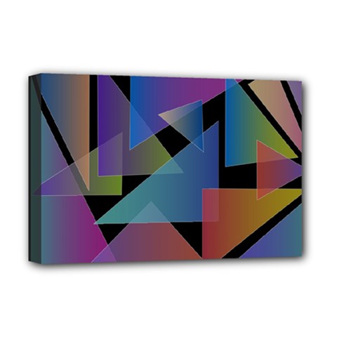 Triangle Gradient Abstract Geometry Deluxe Canvas 18  X 12   by BangZart