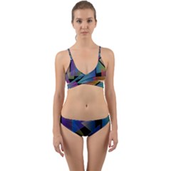 Triangle Gradient Abstract Geometry Wrap Around Bikini Set by BangZart