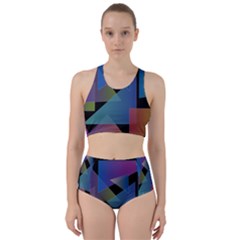 Triangle Gradient Abstract Geometry Racer Back Bikini Set by BangZart