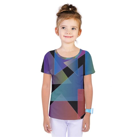 Triangle Gradient Abstract Geometry Kids  One Piece Tee by BangZart