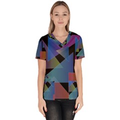 Triangle Gradient Abstract Geometry Scrub Top