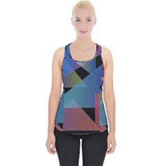 Triangle Gradient Abstract Geometry Piece Up Tank Top