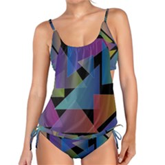 Triangle Gradient Abstract Geometry Tankini Set