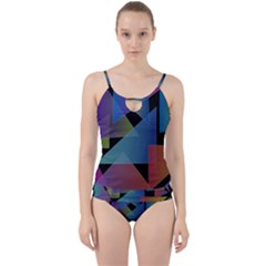 Triangle Gradient Abstract Geometry Cut Out Top Tankini Set