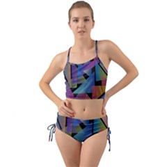 Triangle Gradient Abstract Geometry Mini Tank Bikini Set