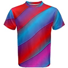 Diagonal Gradient Vivid Color 3d Men s Cotton Tee by BangZart