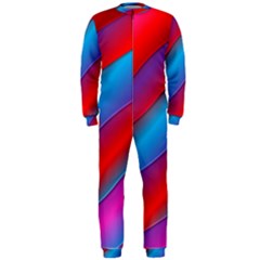 Diagonal Gradient Vivid Color 3d Onepiece Jumpsuit (men)  by BangZart