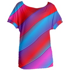 Diagonal Gradient Vivid Color 3d Women s Oversized Tee by BangZart