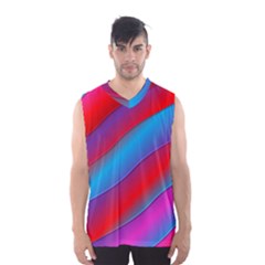 Diagonal Gradient Vivid Color 3d Men s Basketball Tank Top by BangZart