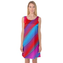 Diagonal Gradient Vivid Color 3d Sleeveless Satin Nightdress by BangZart