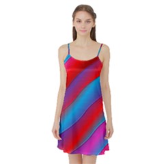 Diagonal Gradient Vivid Color 3d Satin Night Slip by BangZart