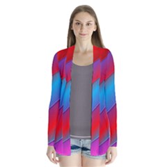 Diagonal Gradient Vivid Color 3d Drape Collar Cardigan by BangZart