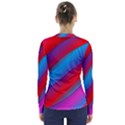 Diagonal Gradient Vivid Color 3d V-Neck Long Sleeve Top View2