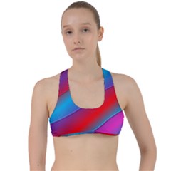 Diagonal Gradient Vivid Color 3d Criss Cross Racerback Sports Bra by BangZart