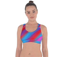 Diagonal Gradient Vivid Color 3d Cross String Back Sports Bra by BangZart