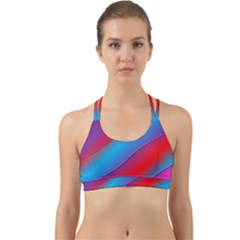 Diagonal Gradient Vivid Color 3d Back Web Sports Bra by BangZart