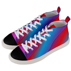 Diagonal Gradient Vivid Color 3d Men s Mid-top Canvas Sneakers