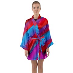 Diagonal Gradient Vivid Color 3d Long Sleeve Kimono Robe by BangZart