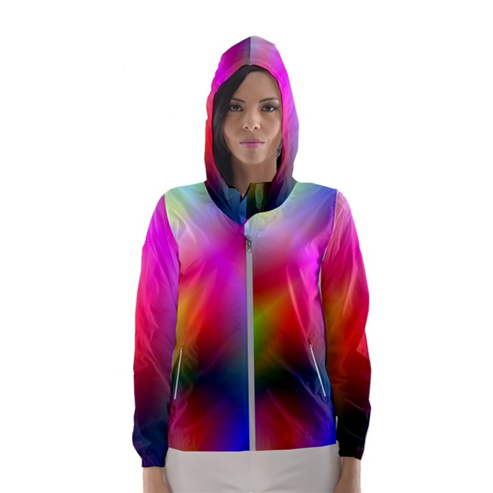 Course Gradient Background Color Hooded Wind Breaker (Women)