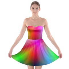 Course Gradient Background Color Strapless Bra Top Dress by BangZart