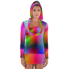 Course Gradient Background Color Long Sleeve Hooded T-shirt by BangZart