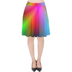 Course Gradient Background Color Velvet High Waist Skirt by BangZart