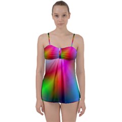 Course Gradient Background Color Babydoll Tankini Set