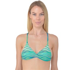 Abstract Digital Waves Background Reversible Tri Bikini Top by BangZart