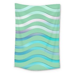 Abstract Digital Waves Background Large Tapestry