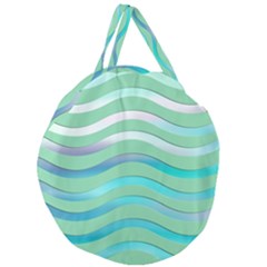 Abstract Digital Waves Background Giant Round Zipper Tote