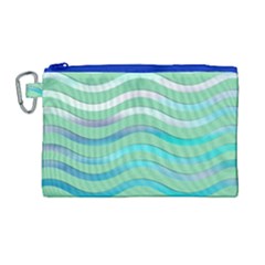 Abstract Digital Waves Background Canvas Cosmetic Bag (large)