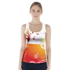 Spring Butterfly Flower Plant Racer Back Sports Top by BangZart