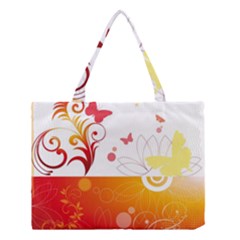 Spring Butterfly Flower Plant Medium Tote Bag by BangZart