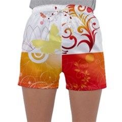 Spring Butterfly Flower Plant Sleepwear Shorts by BangZart