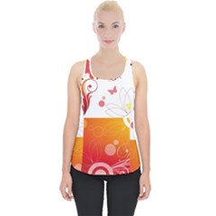 Spring Butterfly Flower Plant Piece Up Tank Top