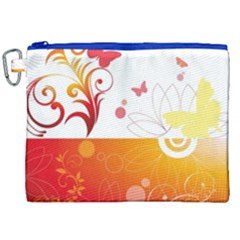 Spring Butterfly Flower Plant Canvas Cosmetic Bag (xxl)